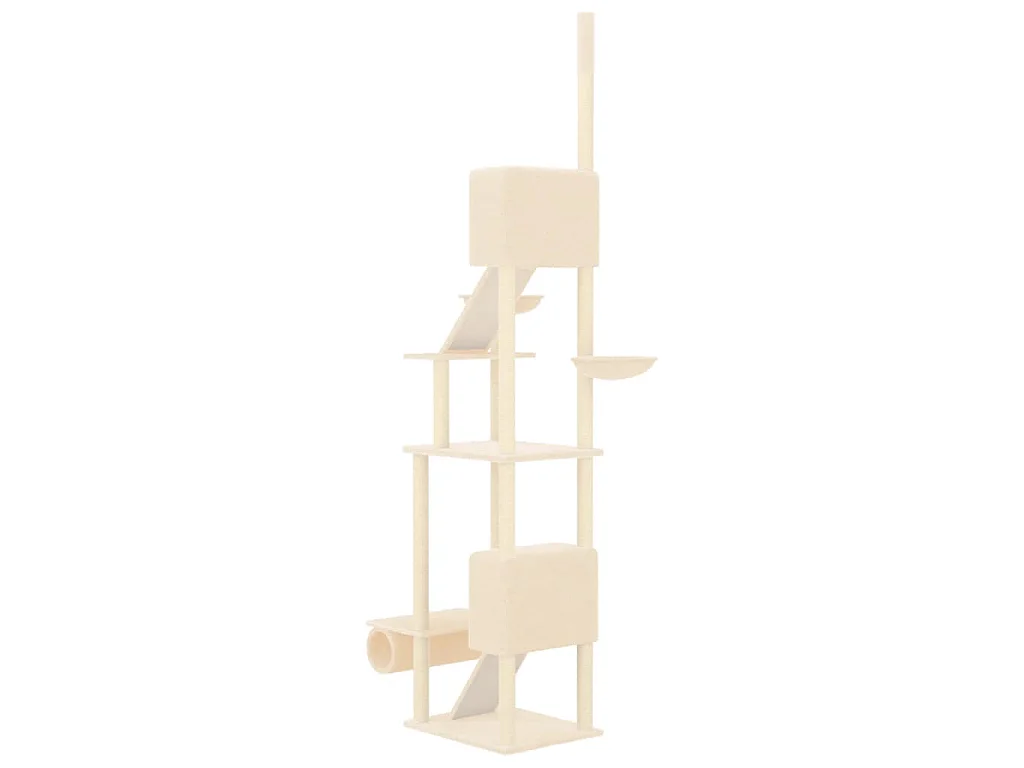 Arbre à chat du sol au plafond Crème 277-303 cm