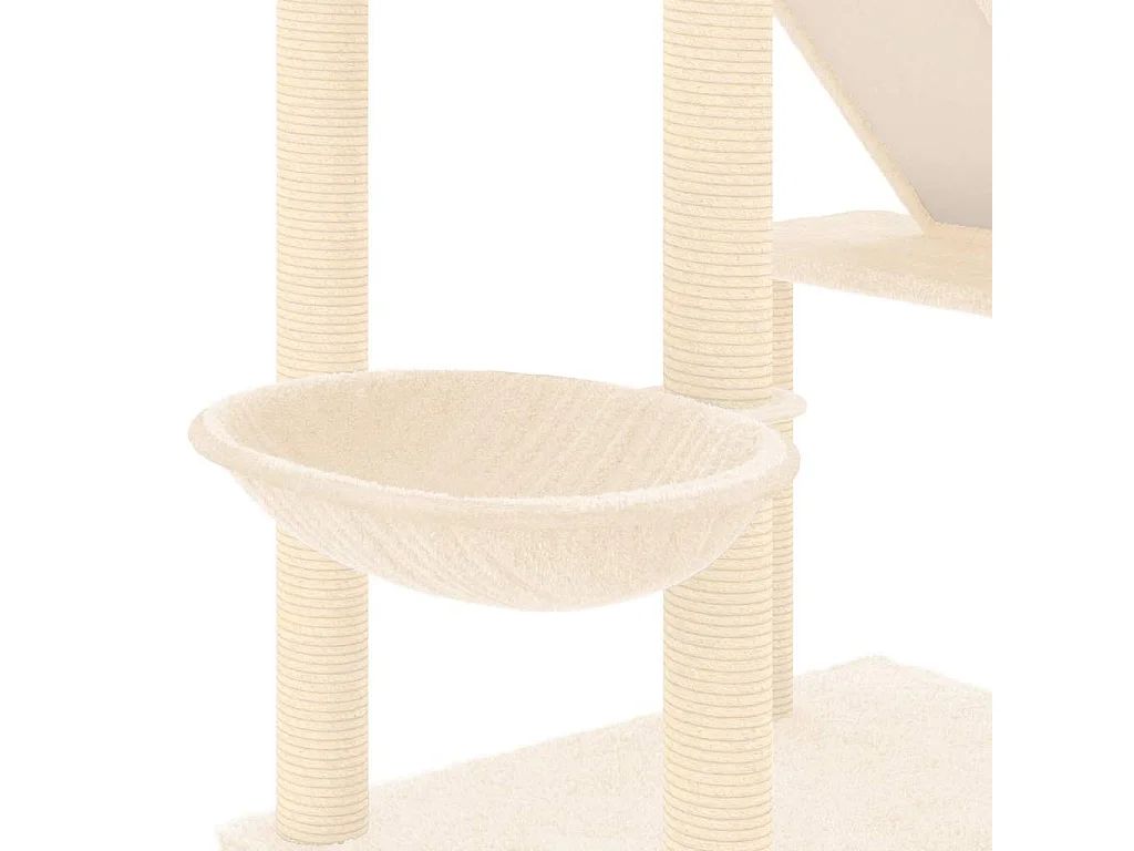Árvore p/ gatos altura ajustável chão ao teto 277-303 cm creme