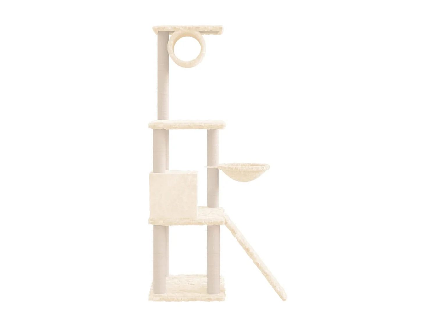 Arbre à chat avec griffoirs en sisal Crème 131 cm