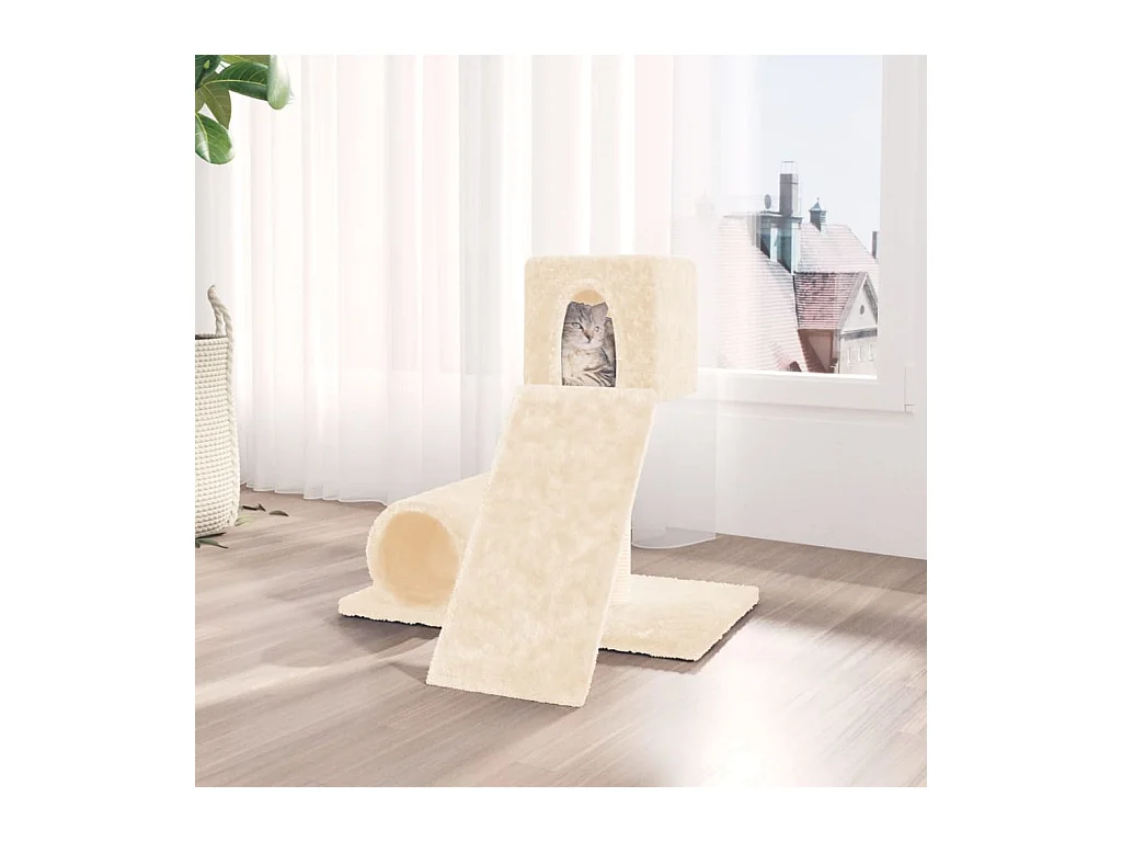 Arbre à chat avec griffoir en sisal Crème 59 cm