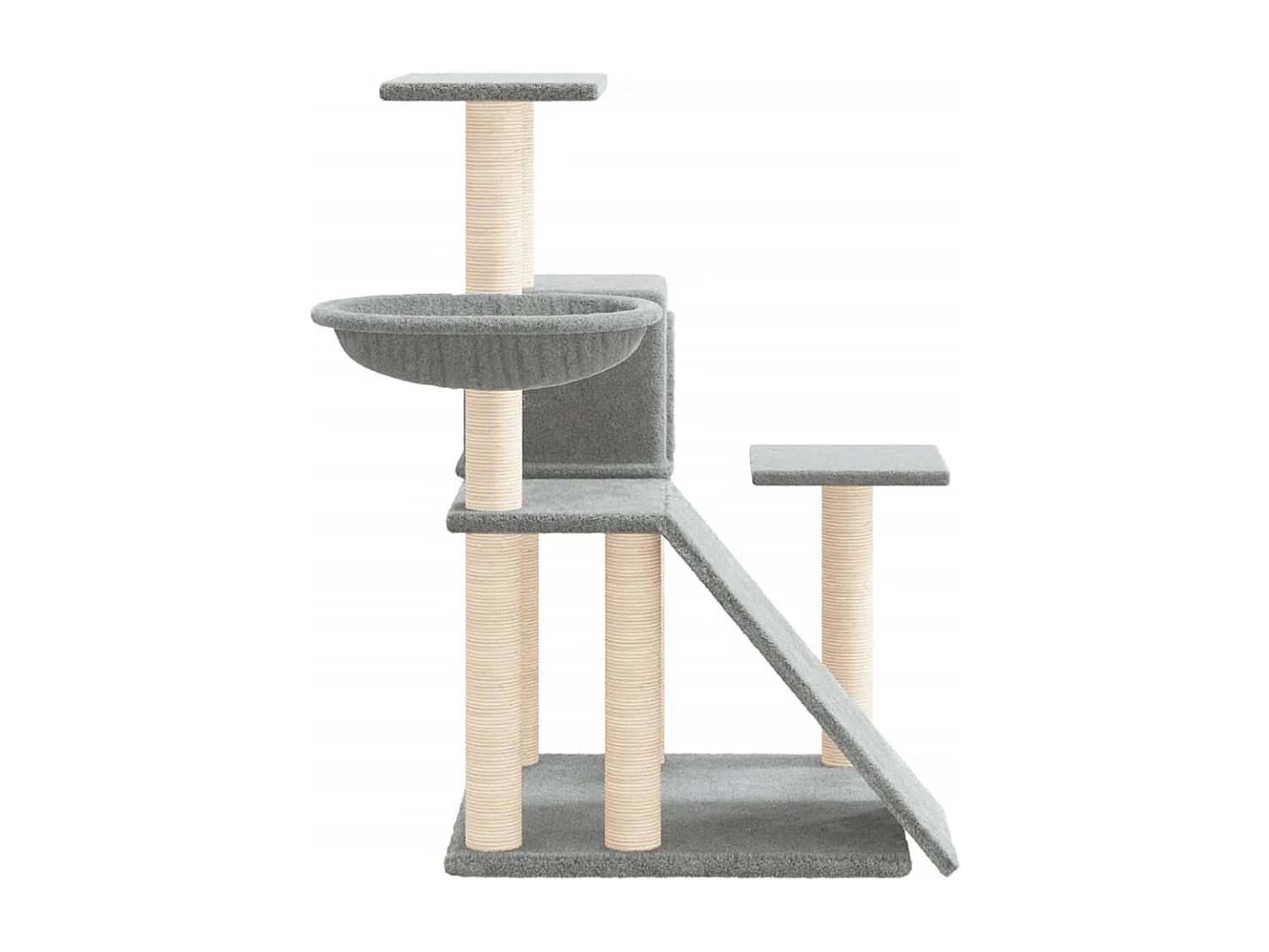Kattenmeubel met sisal krabpalen 82 cm lichtgrijs