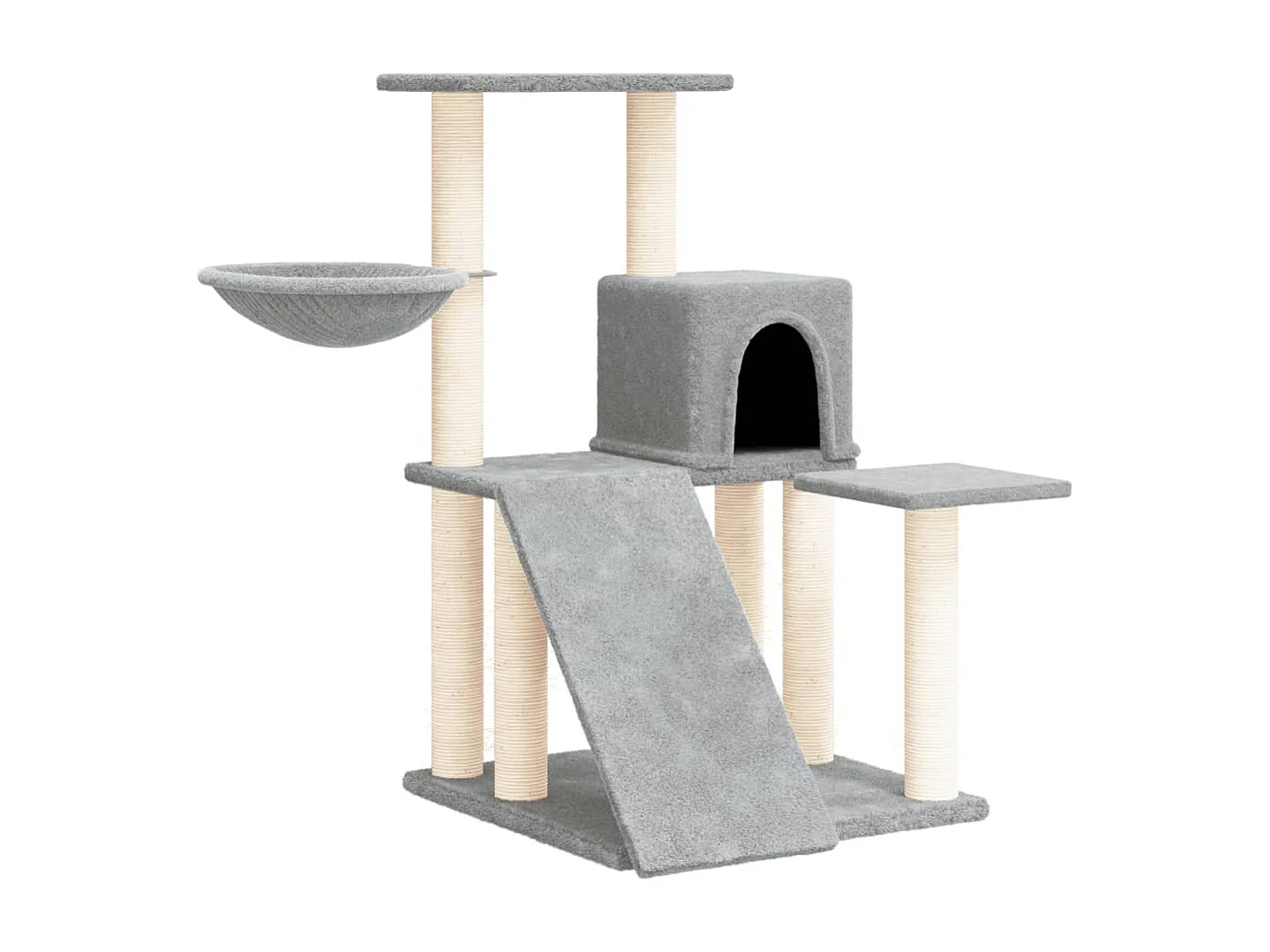 Arbre à chat avec griffoirs en sisal Gris clair 82 cm