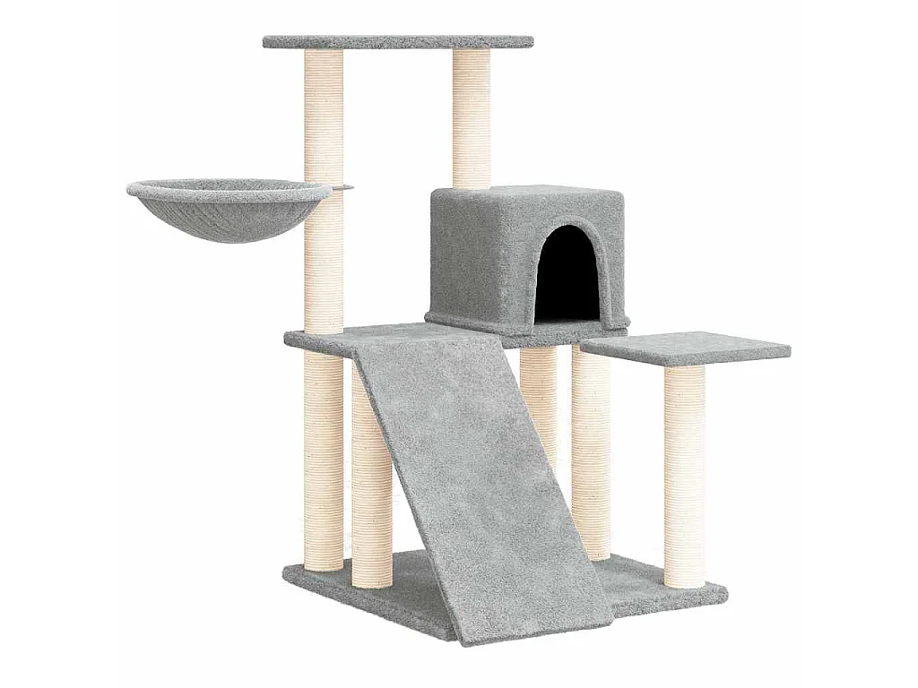 Arbre à chat avec griffoirs en sisal Gris clair 82 cm