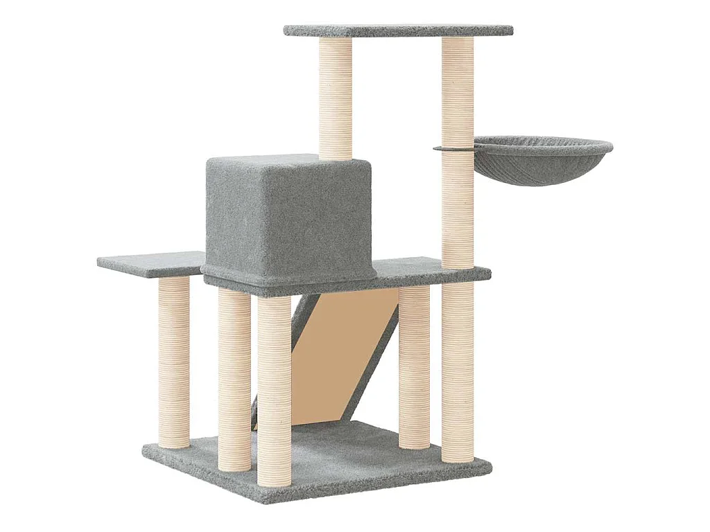 Arbre à chat avec griffoirs en sisal Gris clair 82 cm