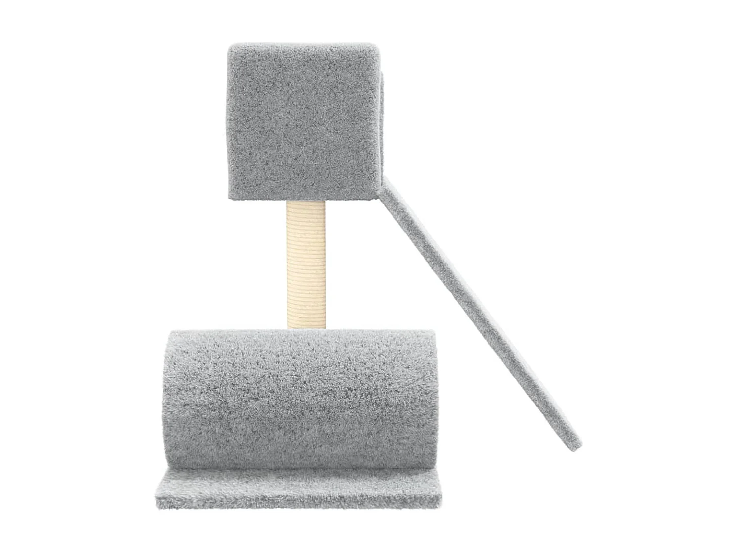 Árvore p/ gatos c/ poste arranhador sisal 59 cm cinzento-claro