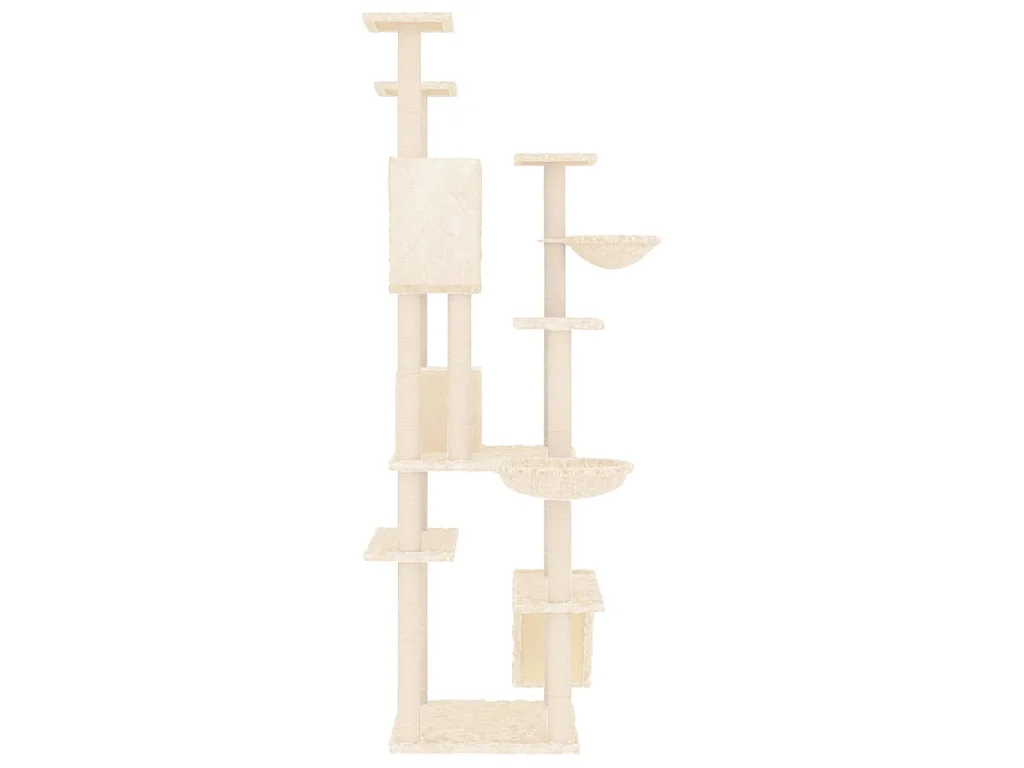 Kratzbaum mit Sisal-Kratzsäulen Creme 191 cm