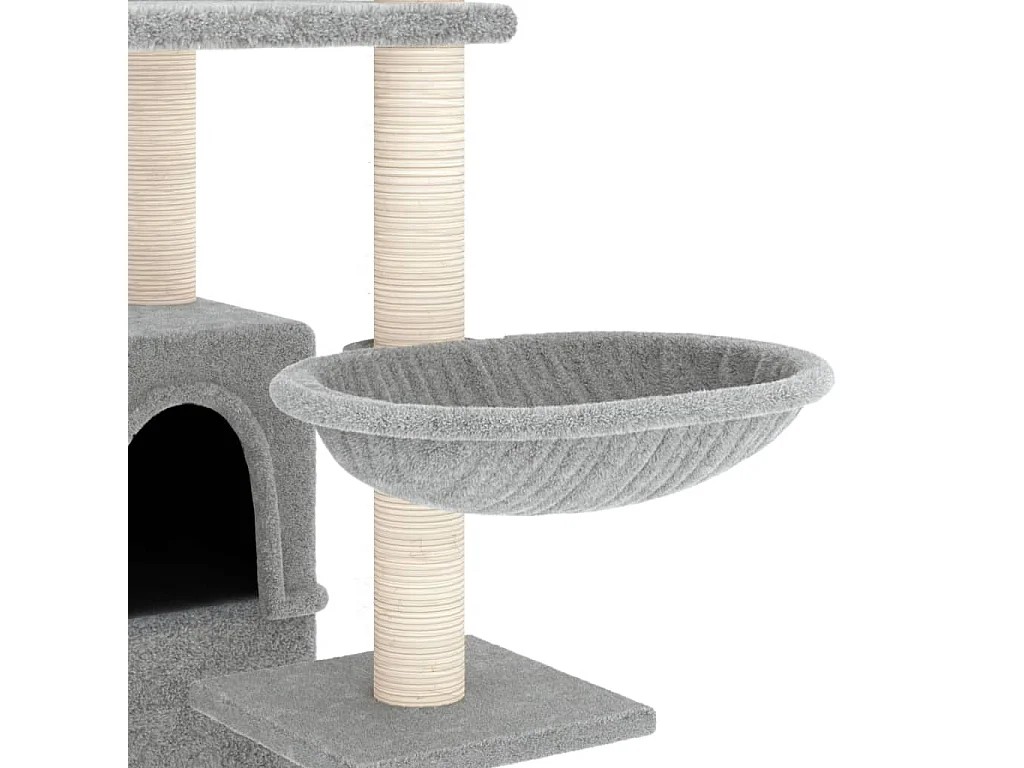 Kattenmeubel met sisal krabpalen 175 cm lichtgrijs