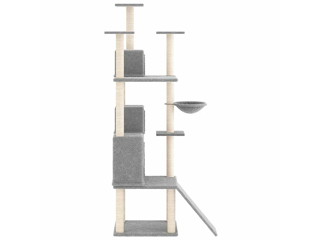 Árvore p/ gatos c/ postes arranhadores sisal 175 cm cinza-claro
