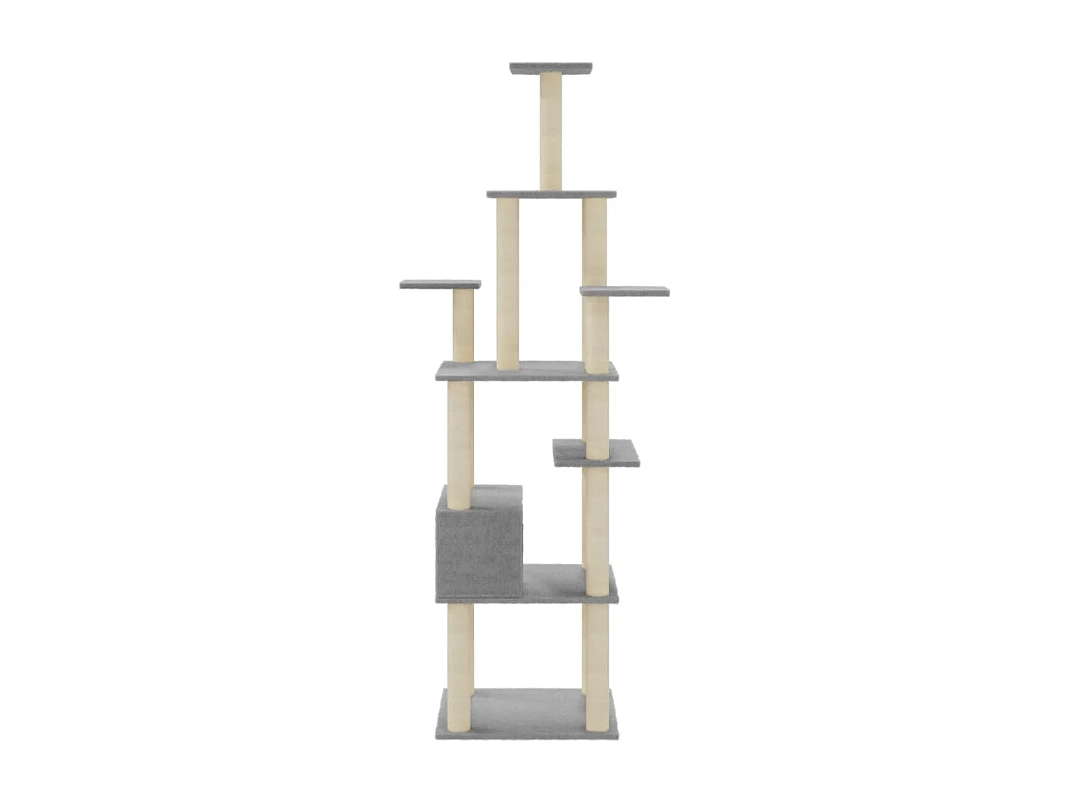 Arbre à chat avec griffoirs en sisal Gris clair 183 cm