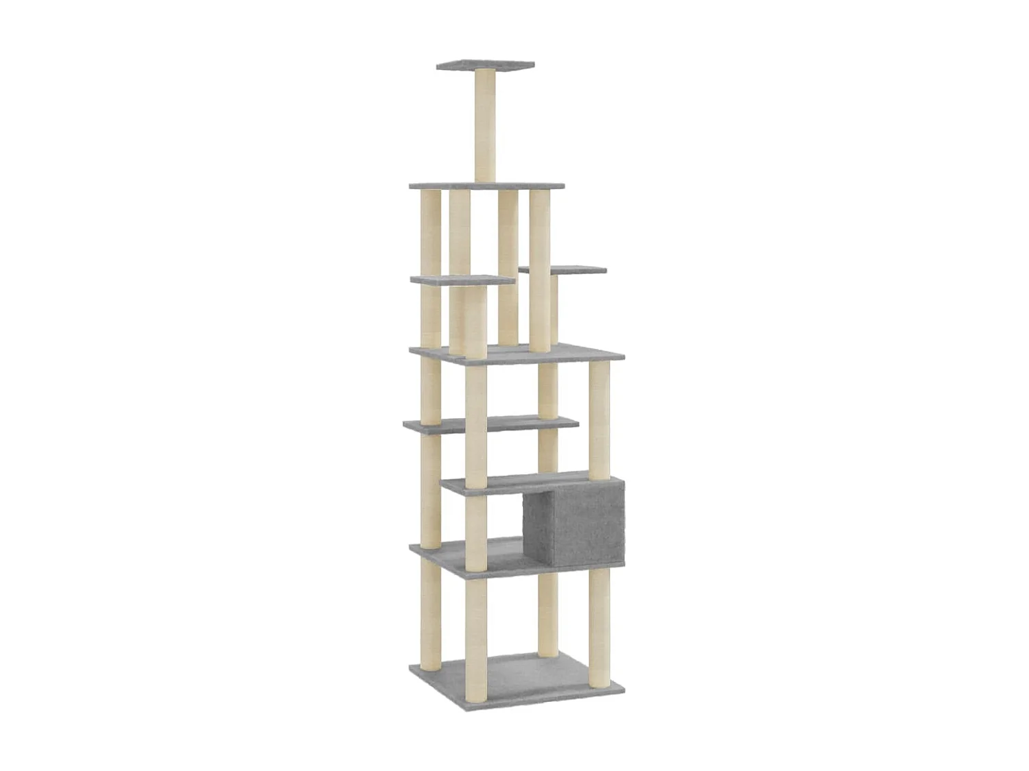 Arbre à chat avec griffoirs en sisal Gris clair 183 cm