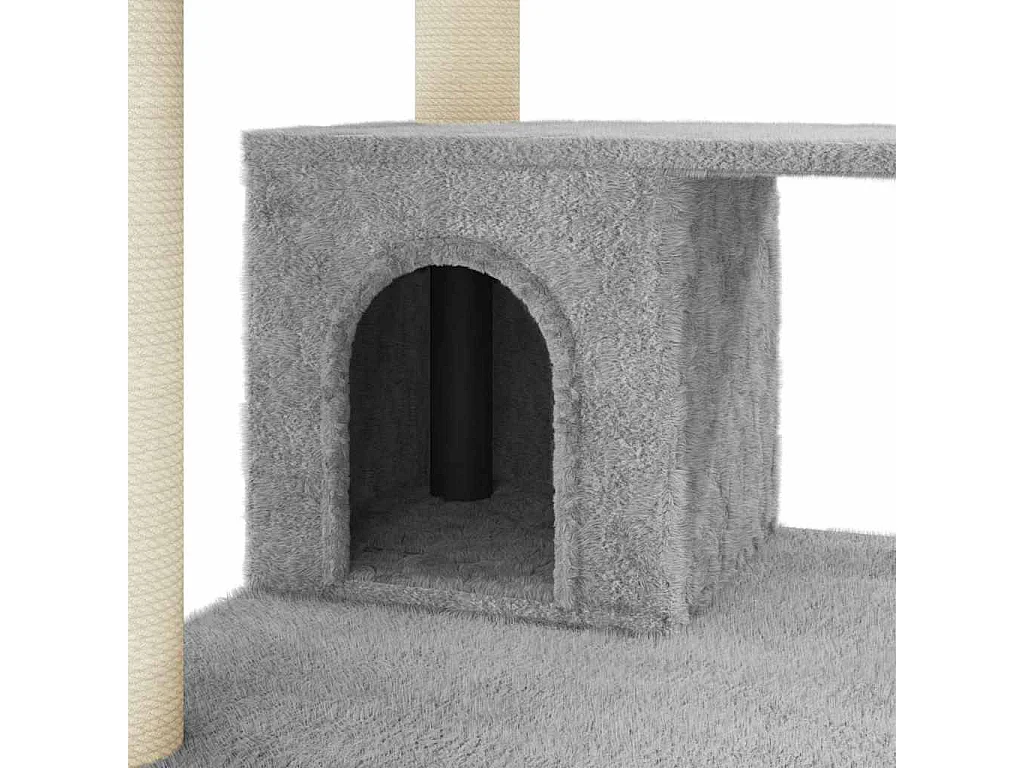 Kattenkrabpaal met sisal krabpalen 183 cm lichtgrijs