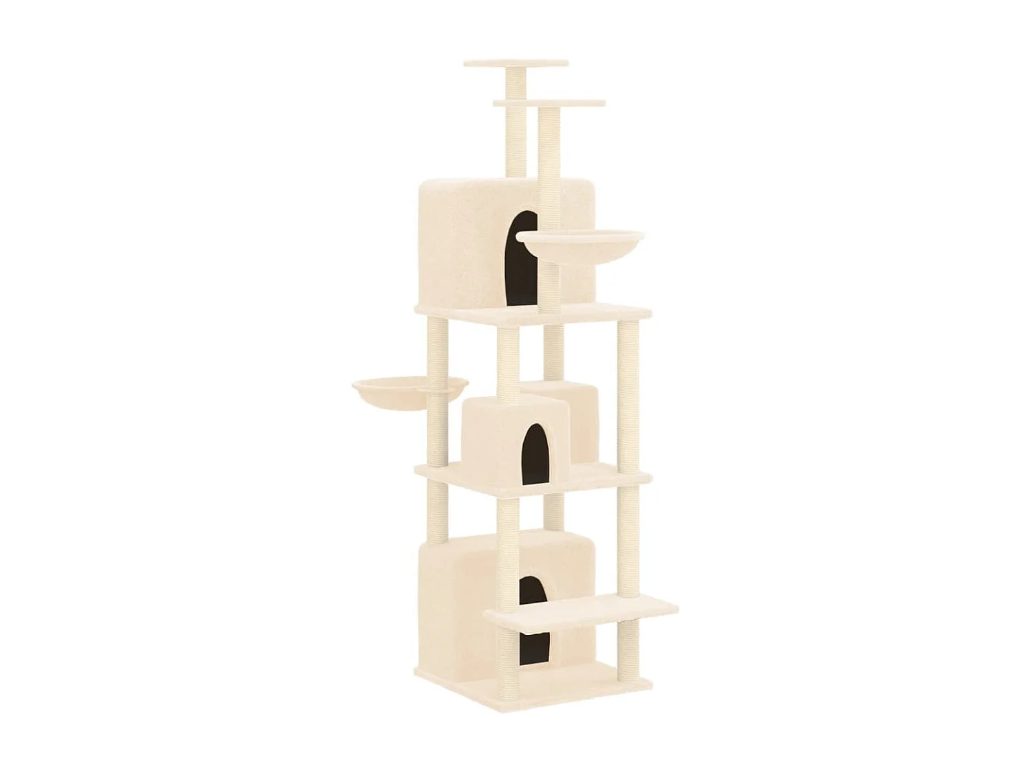 Arbre à chat avec griffoirs en sisal Crème 180 cm