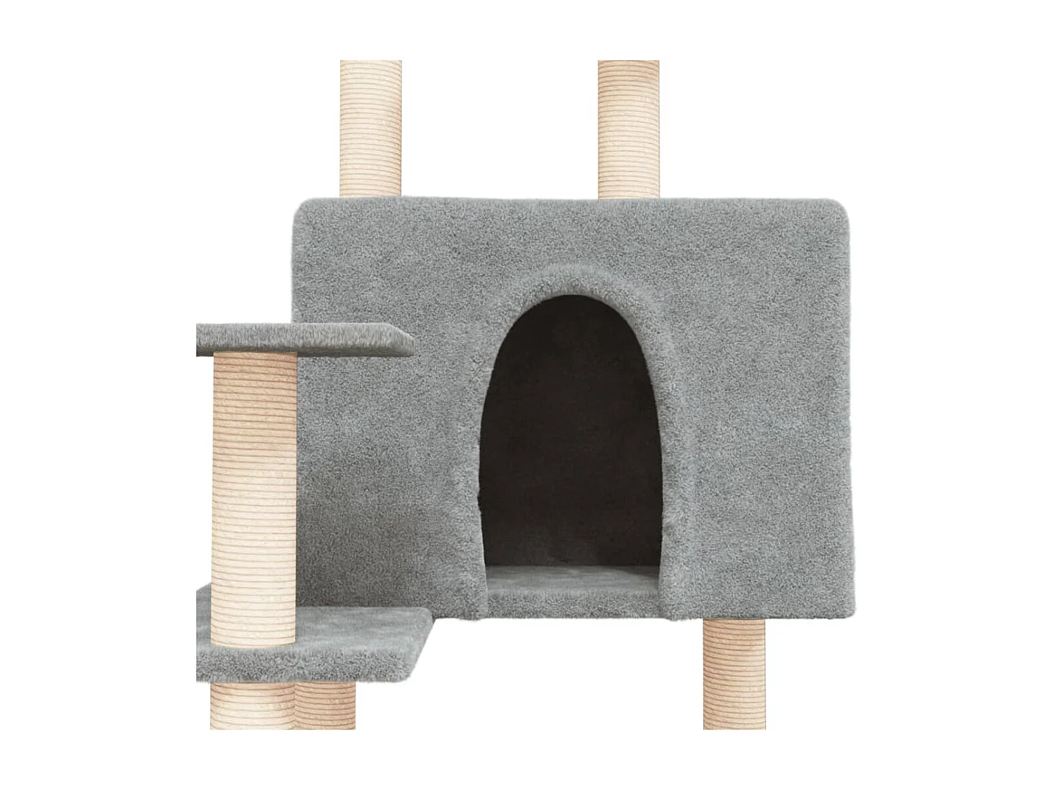 Árvore p/ gatos c/ postes arranhadores sisal 153 cm cinza-claro