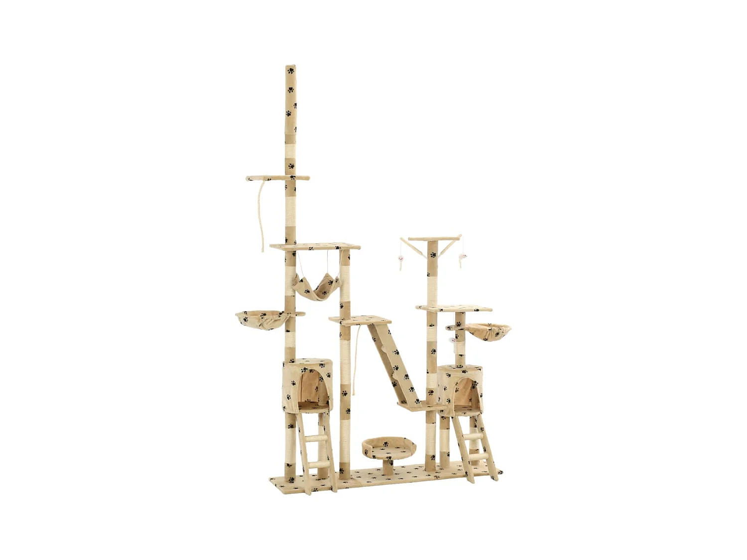 Arbre à chat et griffoirs 230-250 cm Empreintes de pattes Beige