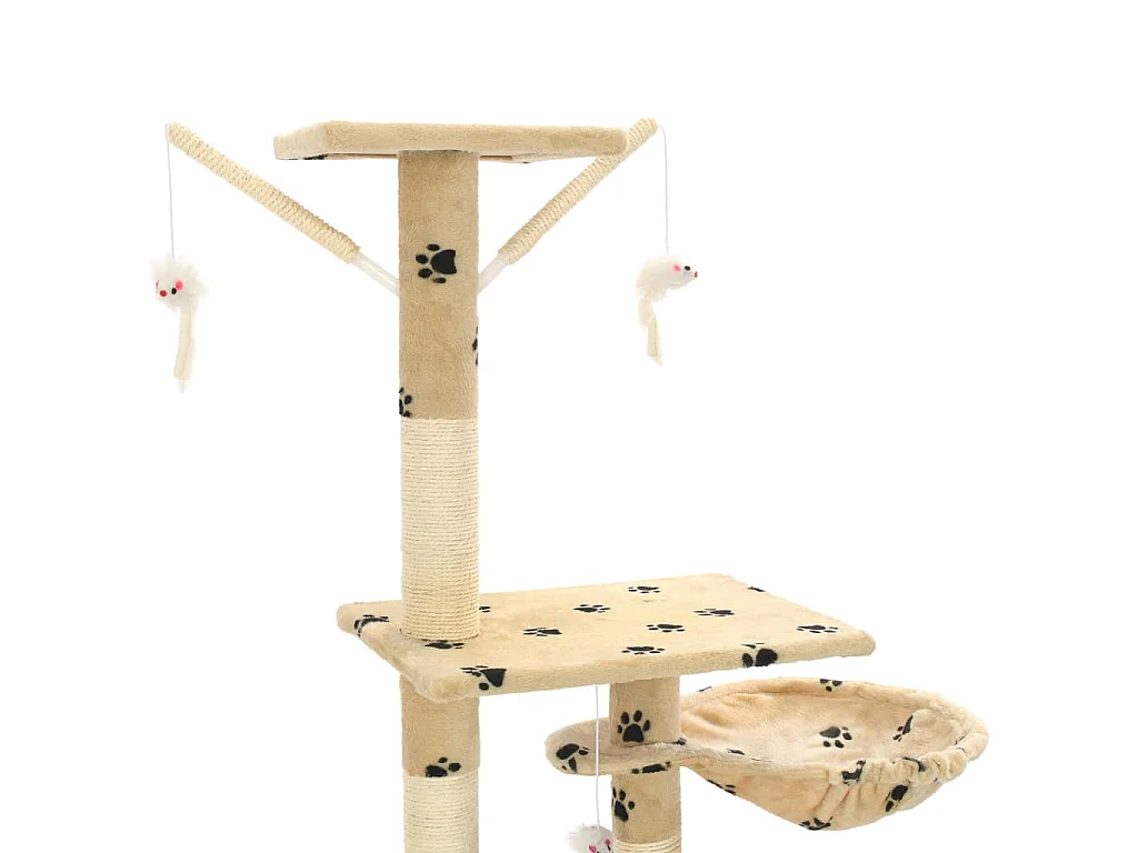 Arbre à chat et griffoirs 230-250 cm Empreintes de pattes Beige