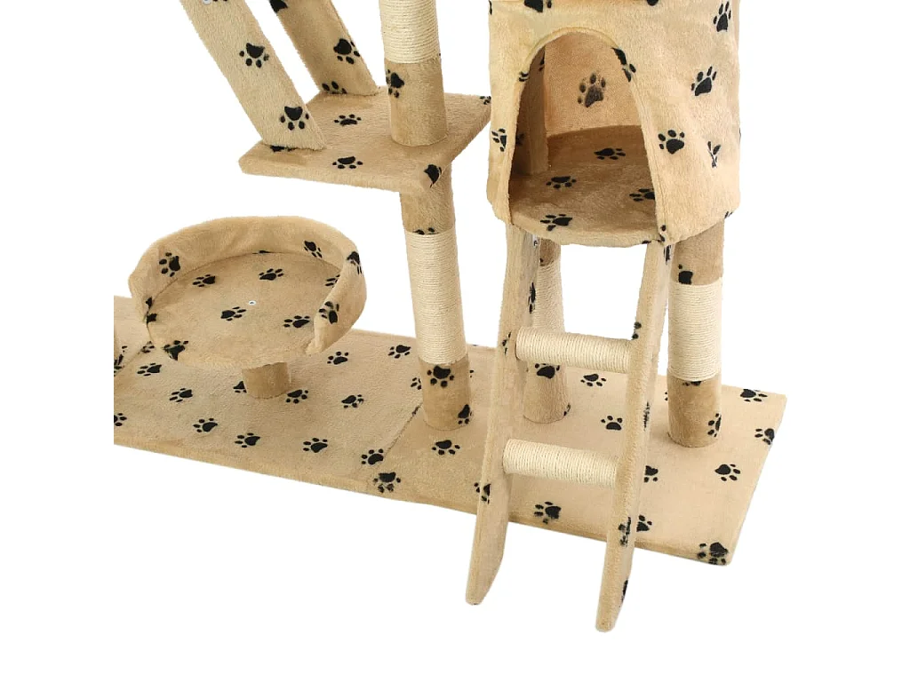 Arbre à chat et griffoirs 230-250 cm Empreintes de pattes Beige