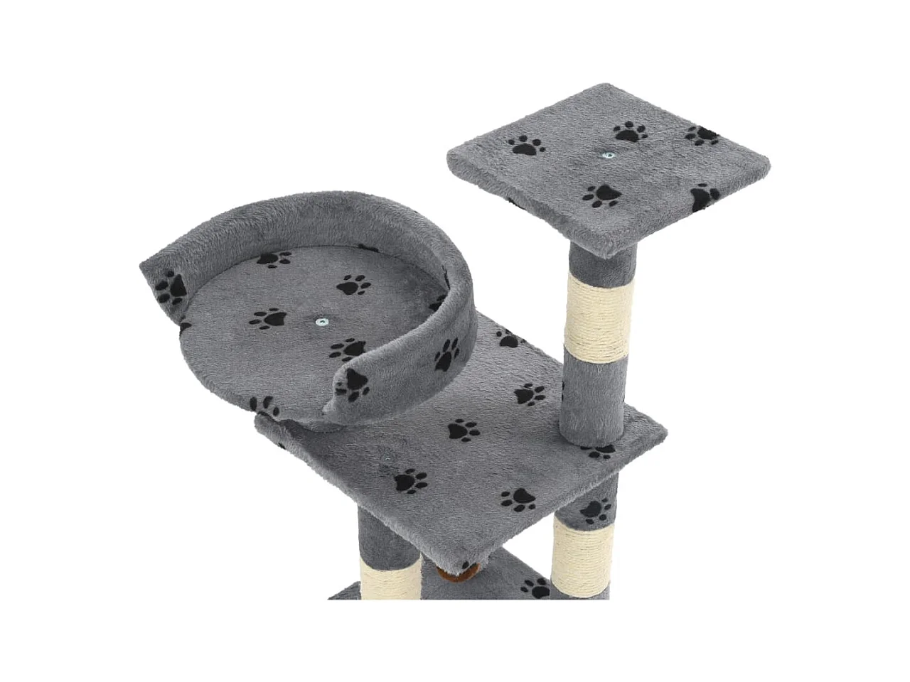 Árvore para gatos c/ postes arranhadores sisal 65 cm cinzento