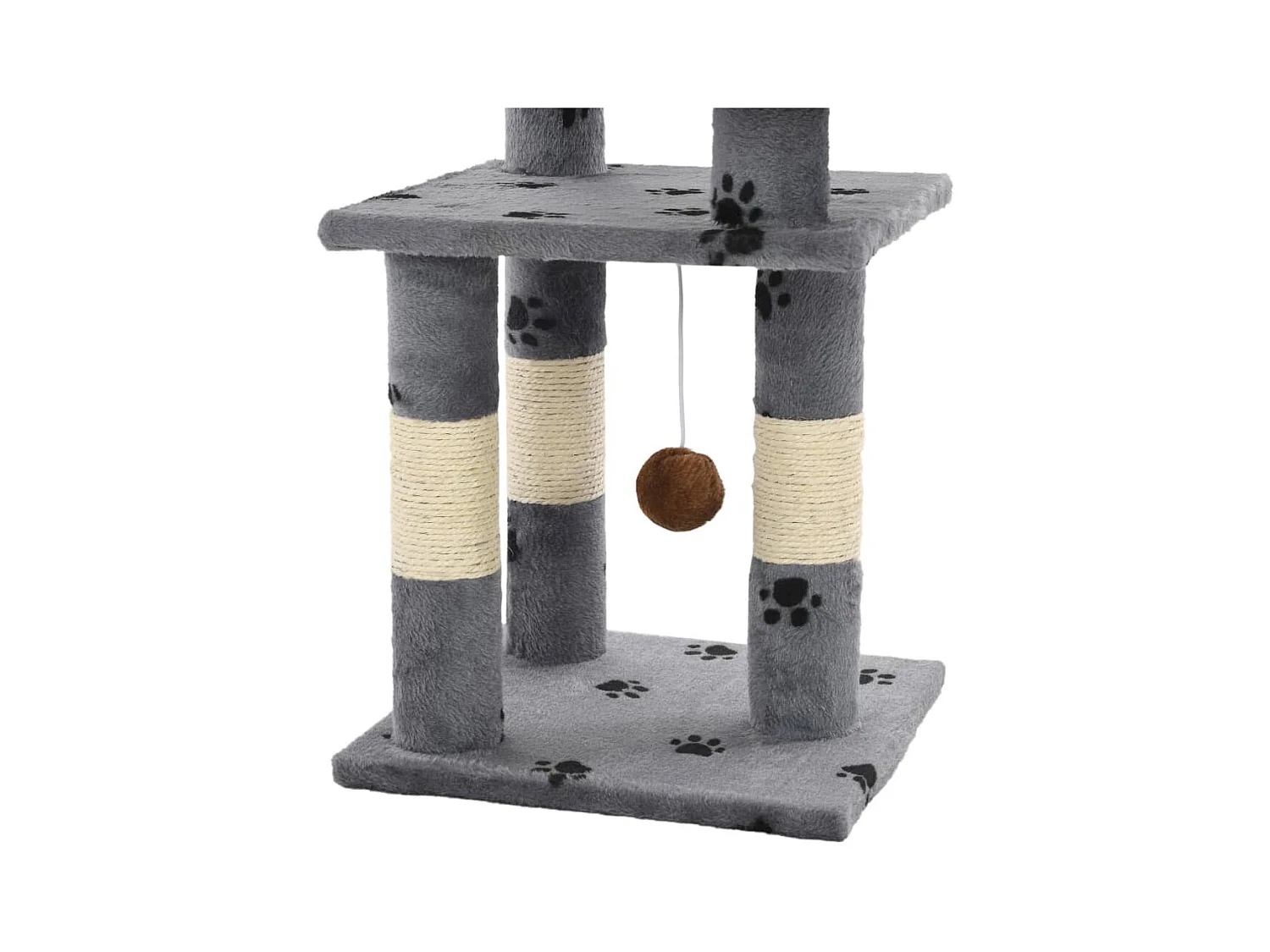 Árvore para gatos c/ postes arranhadores sisal 65 cm cinzento