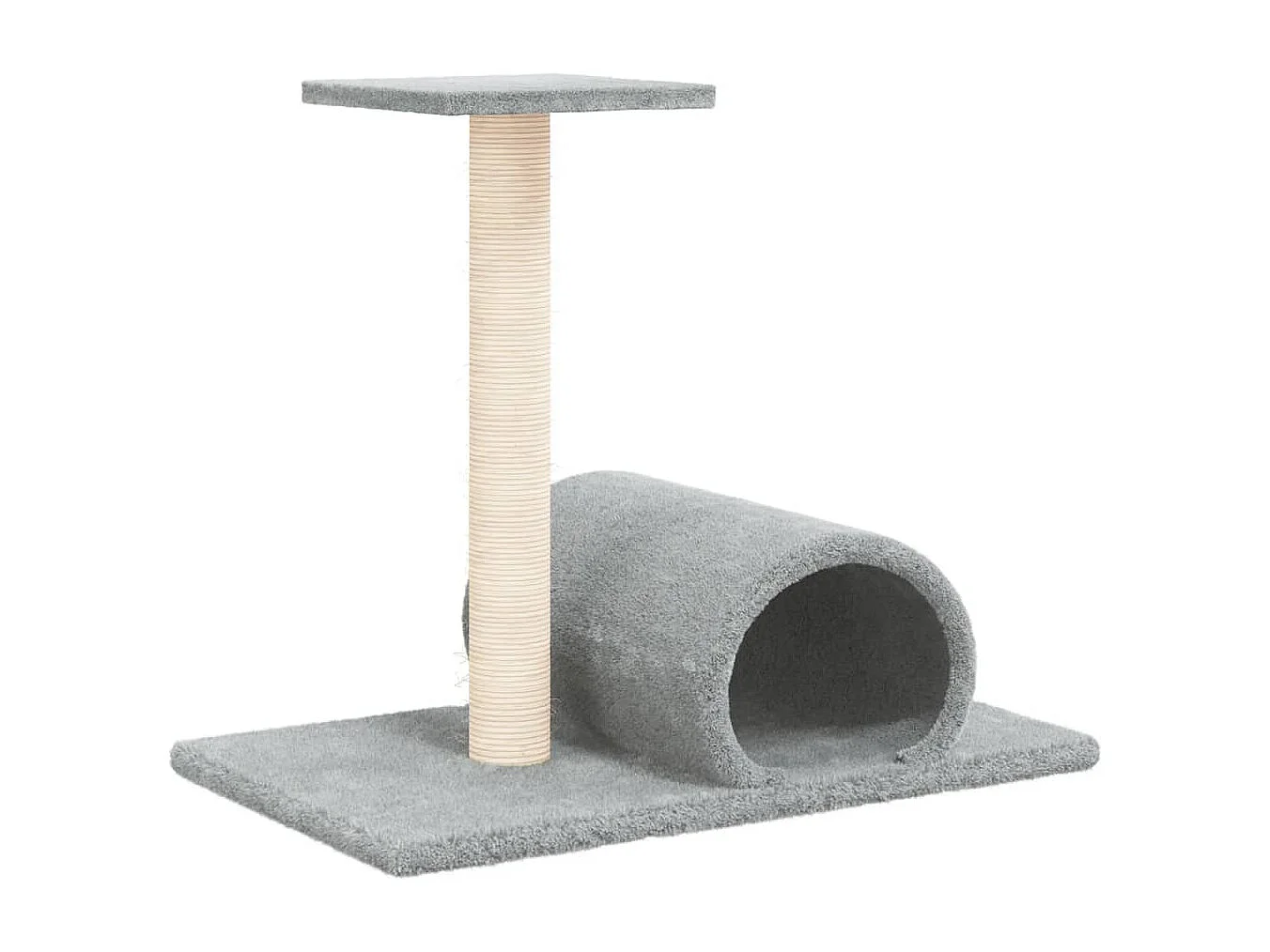 Arbre à chat avec tunnel Gris clair 60x34,5x50 cm
