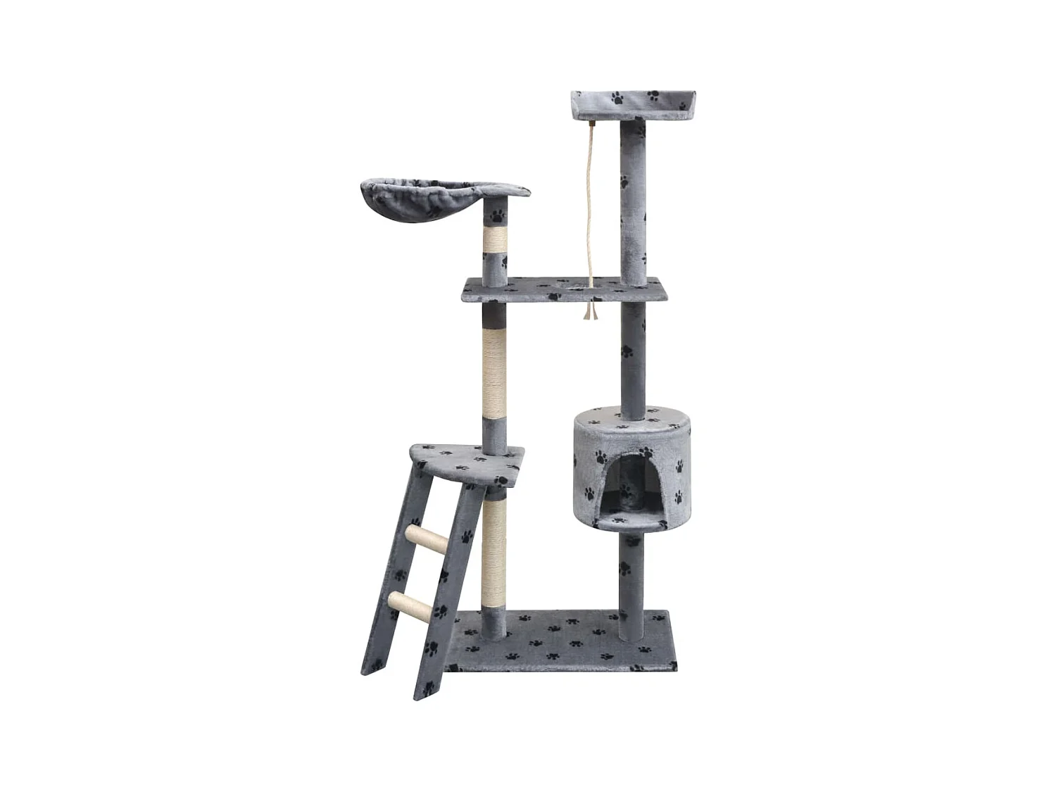 Árvore para gatos c/ postes arranhadores sisal 150 cm cinzento