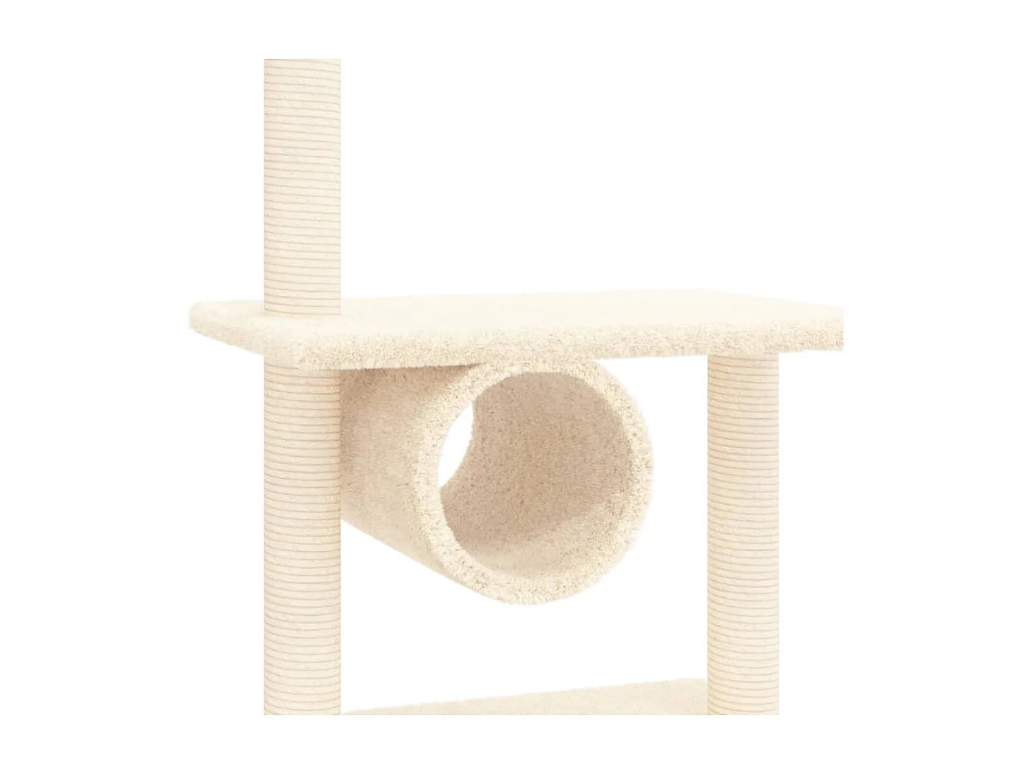 Rascador para gatos con postes de sisal color crema 279 cm