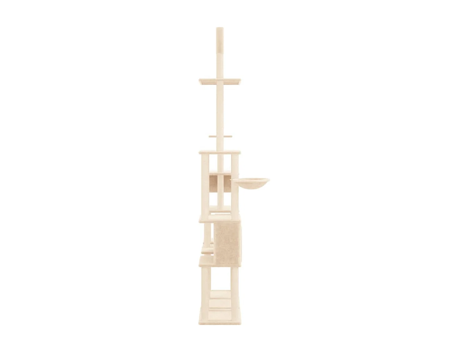 Árvore p/ gatos c/ postes arranhadores sisal 279 cm cor creme