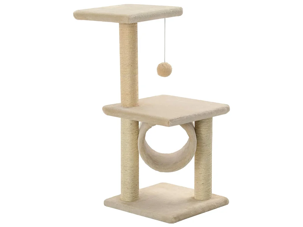 Kattenkrabpaal met sisal krabpalen 65 cm beige