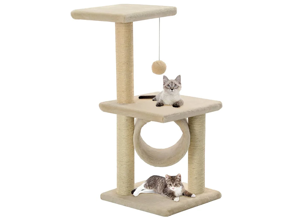 Kattenkrabpaal met sisal krabpalen 65 cm beige