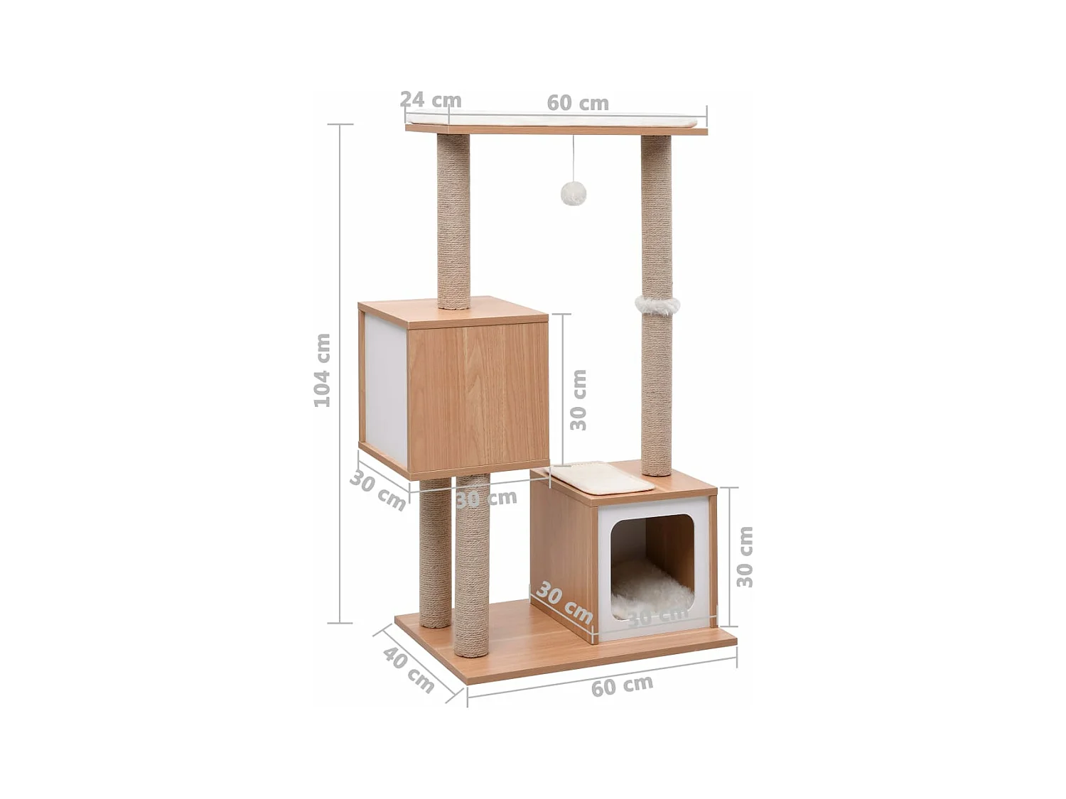 Kattenkrabpaal met sisal krabmat 104 cm