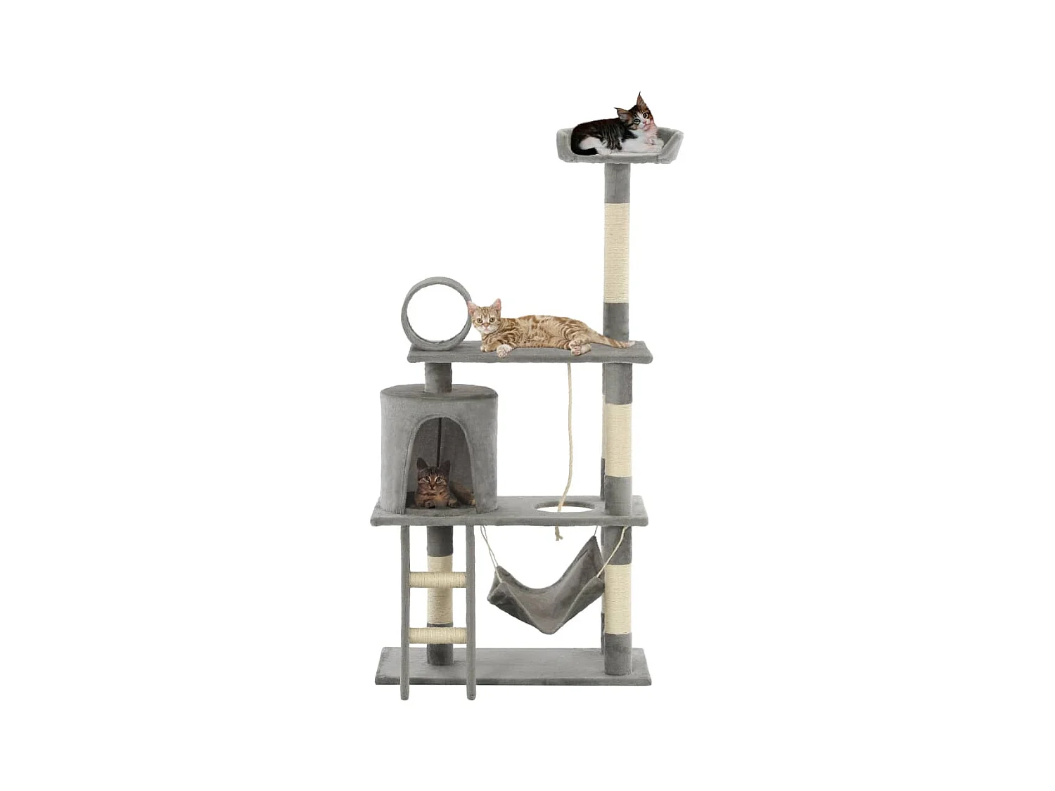 Arbre à chat avec griffoirs en sisal 140 cm Gris