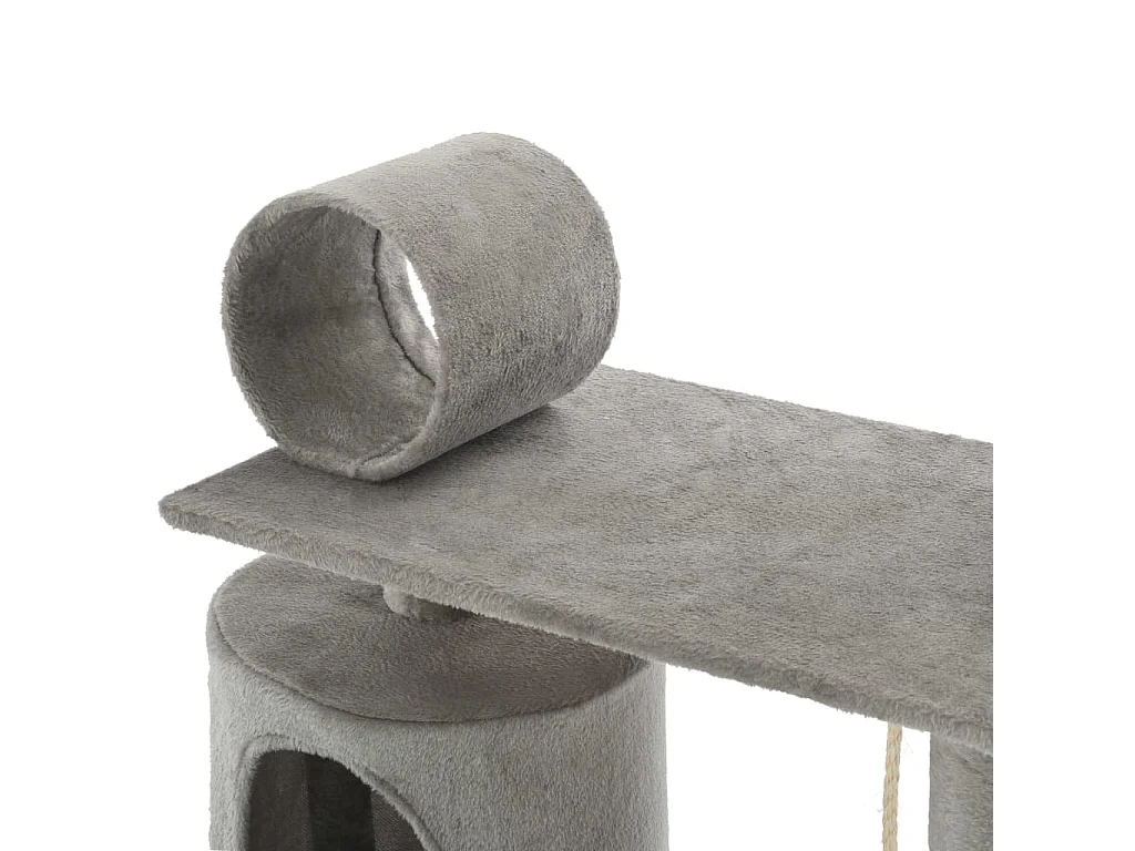 Katzenbaum mit Sisal-Kratzsäulen 140 cm Grau