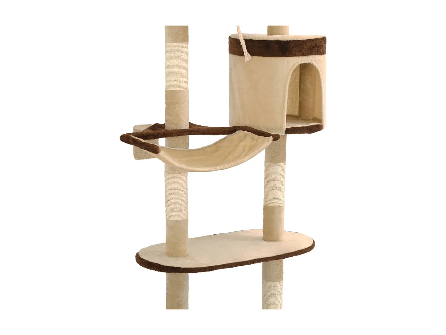 Albero Gatti Tiragraffi in Sisal a Muro 194 cm Beige e Marrone