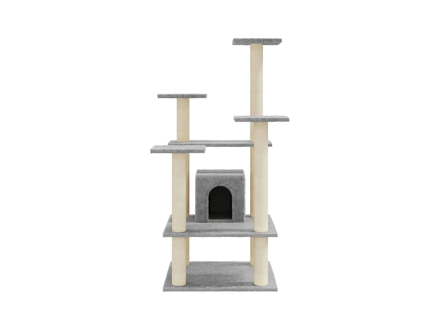 Arbre à chat avec griffoirs en sisal Gris clair 110 cm