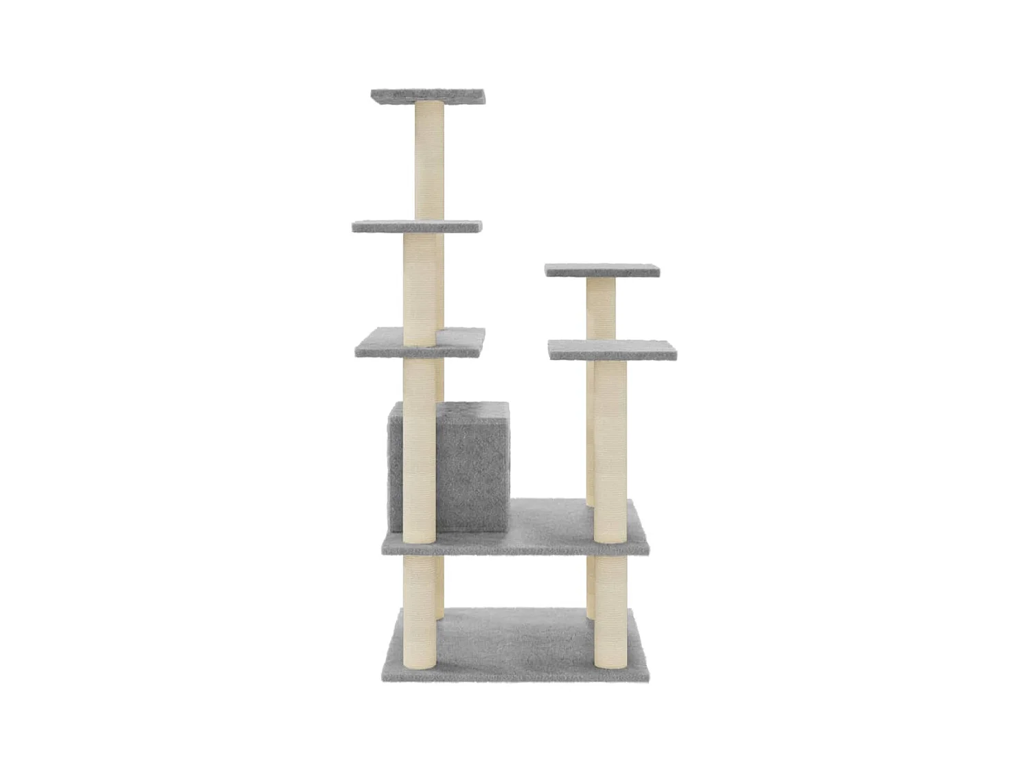 Arbre à chat avec griffoirs en sisal Gris clair 110 cm