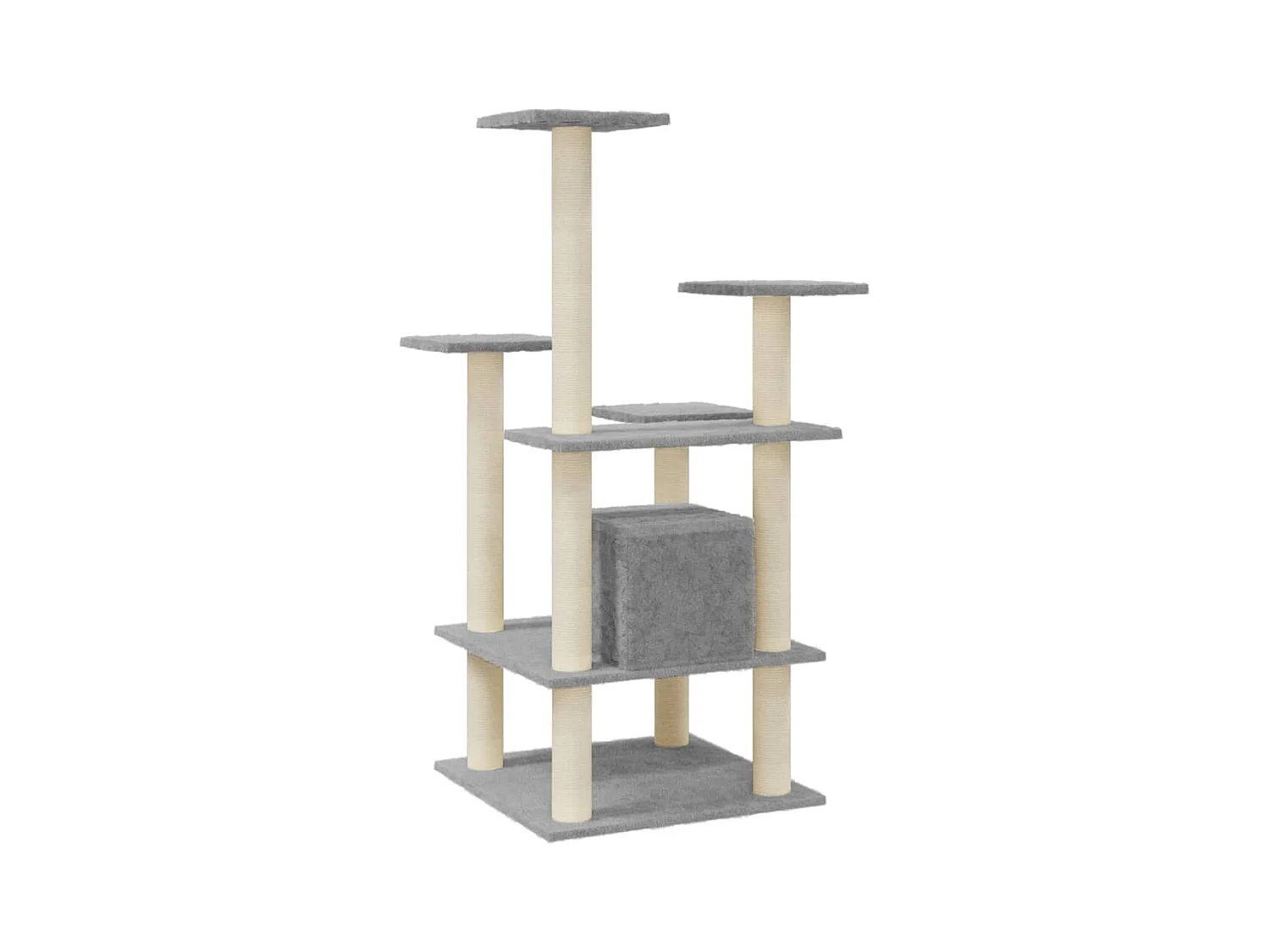 Arbre à chat avec griffoirs en sisal Gris clair 110 cm