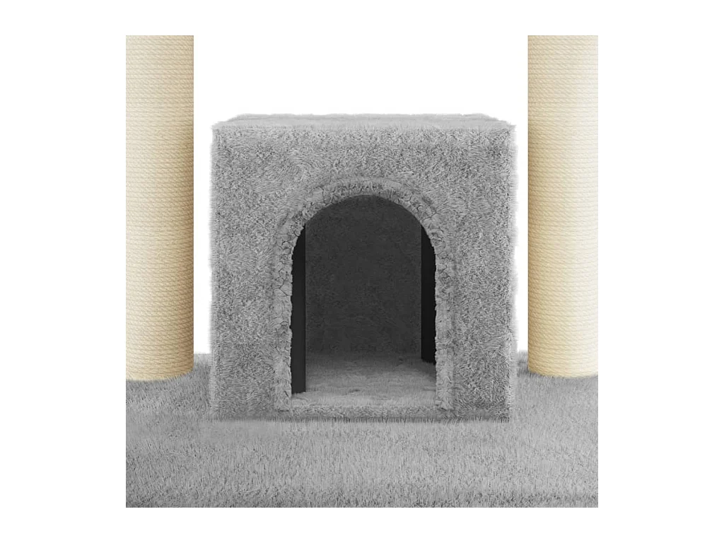 Arbre à chat avec griffoirs en sisal Gris clair 110 cm