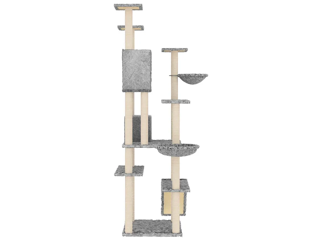 Kattenmeubel met sisal krabpalen 191 cm lichtgrijs