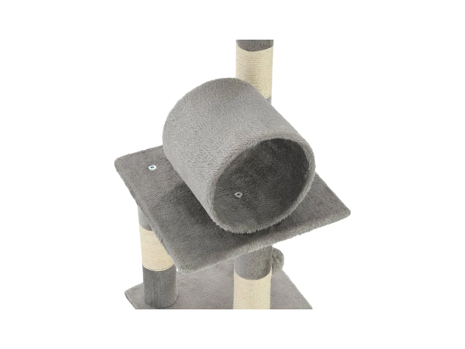 Árvore com postes arranhadores sisal 65 cm cinzento