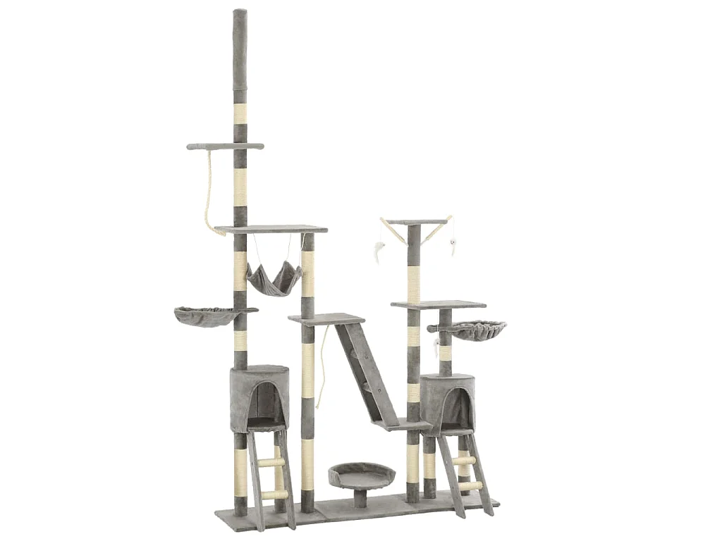 Albero per Gatti con Tiragraffi in Sisal 230-250 cm Grigio