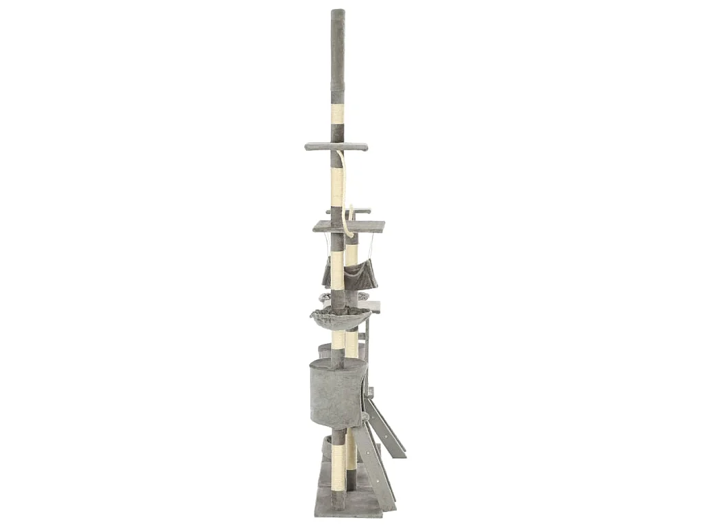 Albero per Gatti con Tiragraffi in Sisal 230-250 cm Grigio