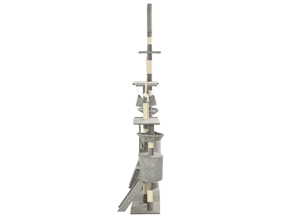 Albero per Gatti con Tiragraffi in Sisal 230-250 cm Grigio