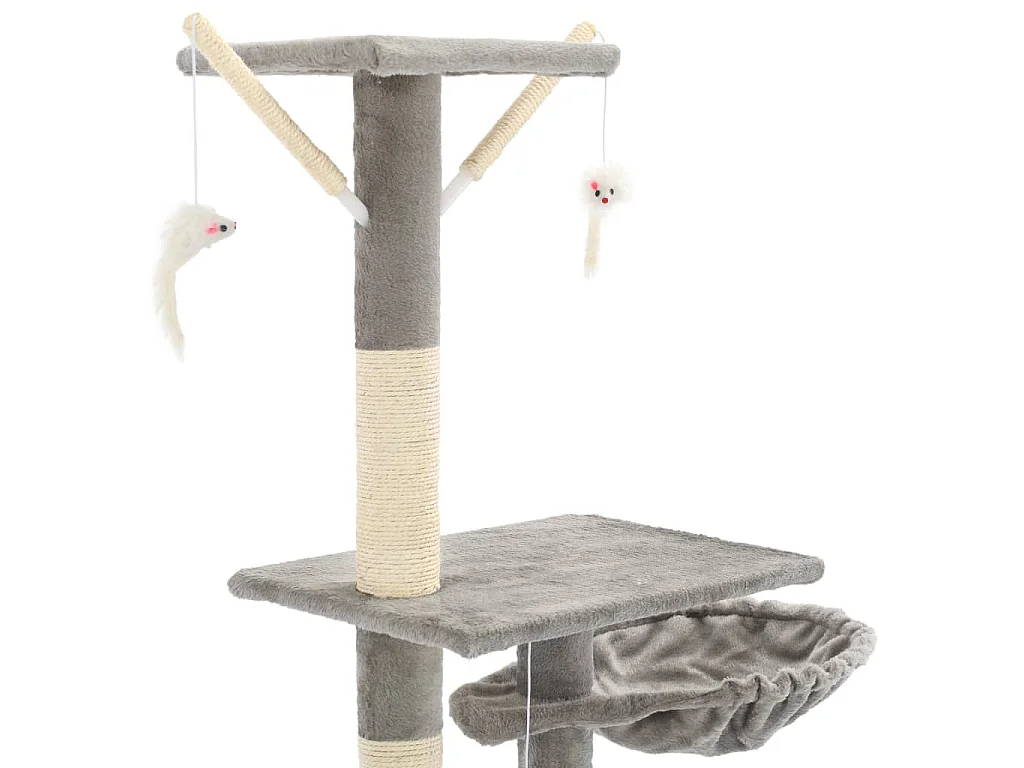 Albero per Gatti con Tiragraffi in Sisal 230-250 cm Grigio