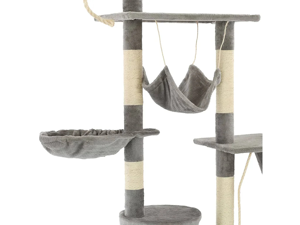 Albero per Gatti con Tiragraffi in Sisal 230-250 cm Grigio