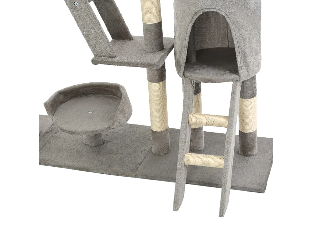 Albero per Gatti con Tiragraffi in Sisal 230-250 cm Grigio