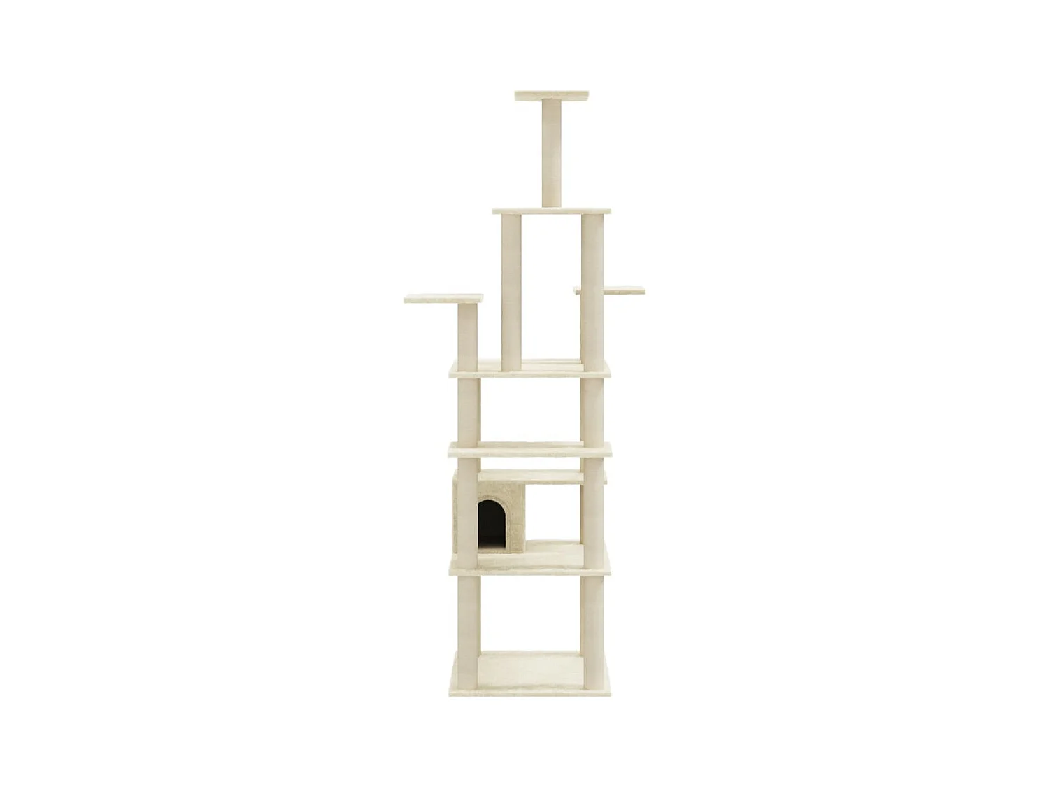 Árvore para gatos c/ postes arranhadores sisal 183 cm cor creme