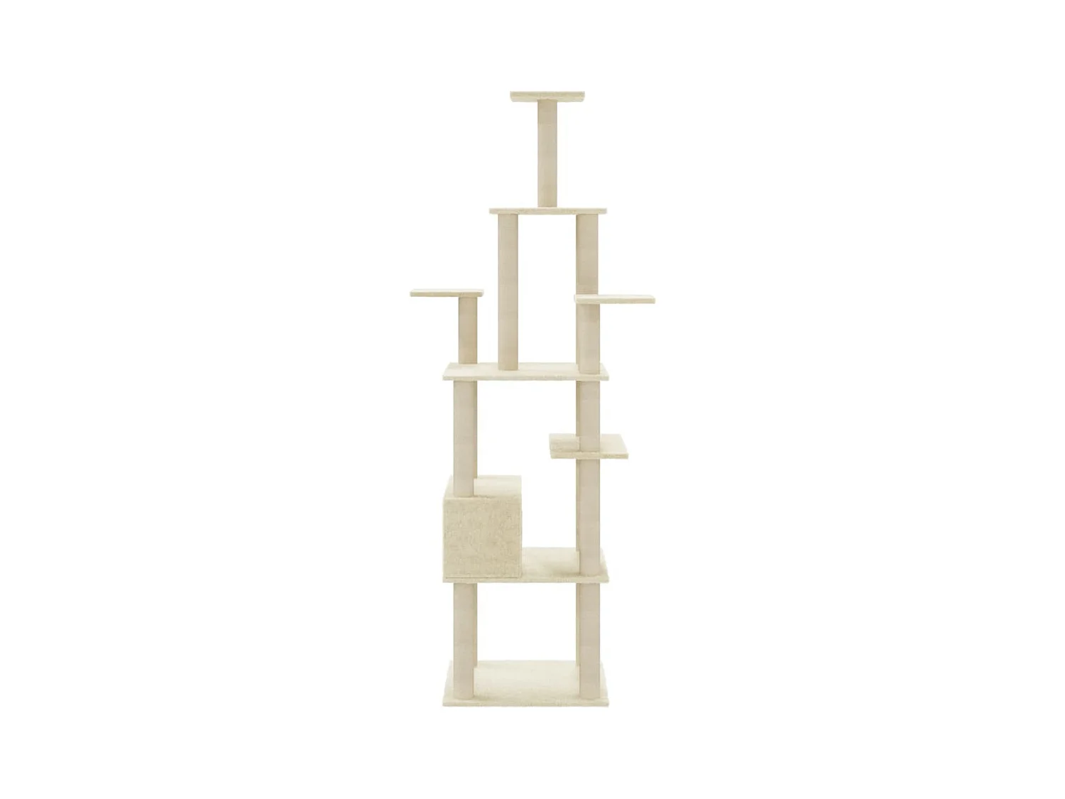 Árvore para gatos c/ postes arranhadores sisal 183 cm cor creme
