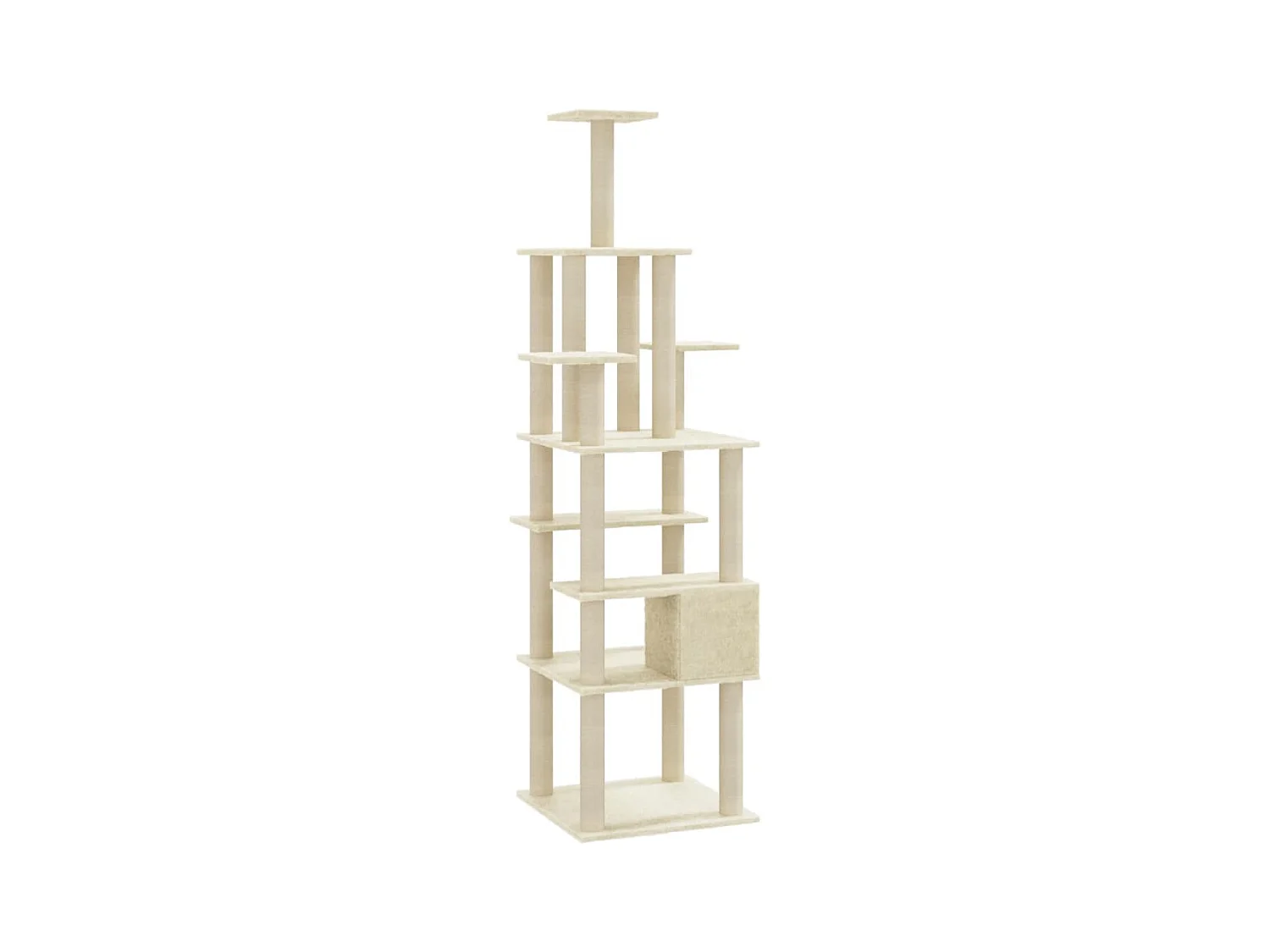 Árvore para gatos c/ postes arranhadores sisal 183 cm cor creme