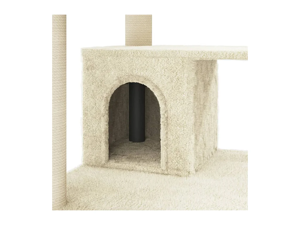 Árvore para gatos c/ postes arranhadores sisal 183 cm cor creme
