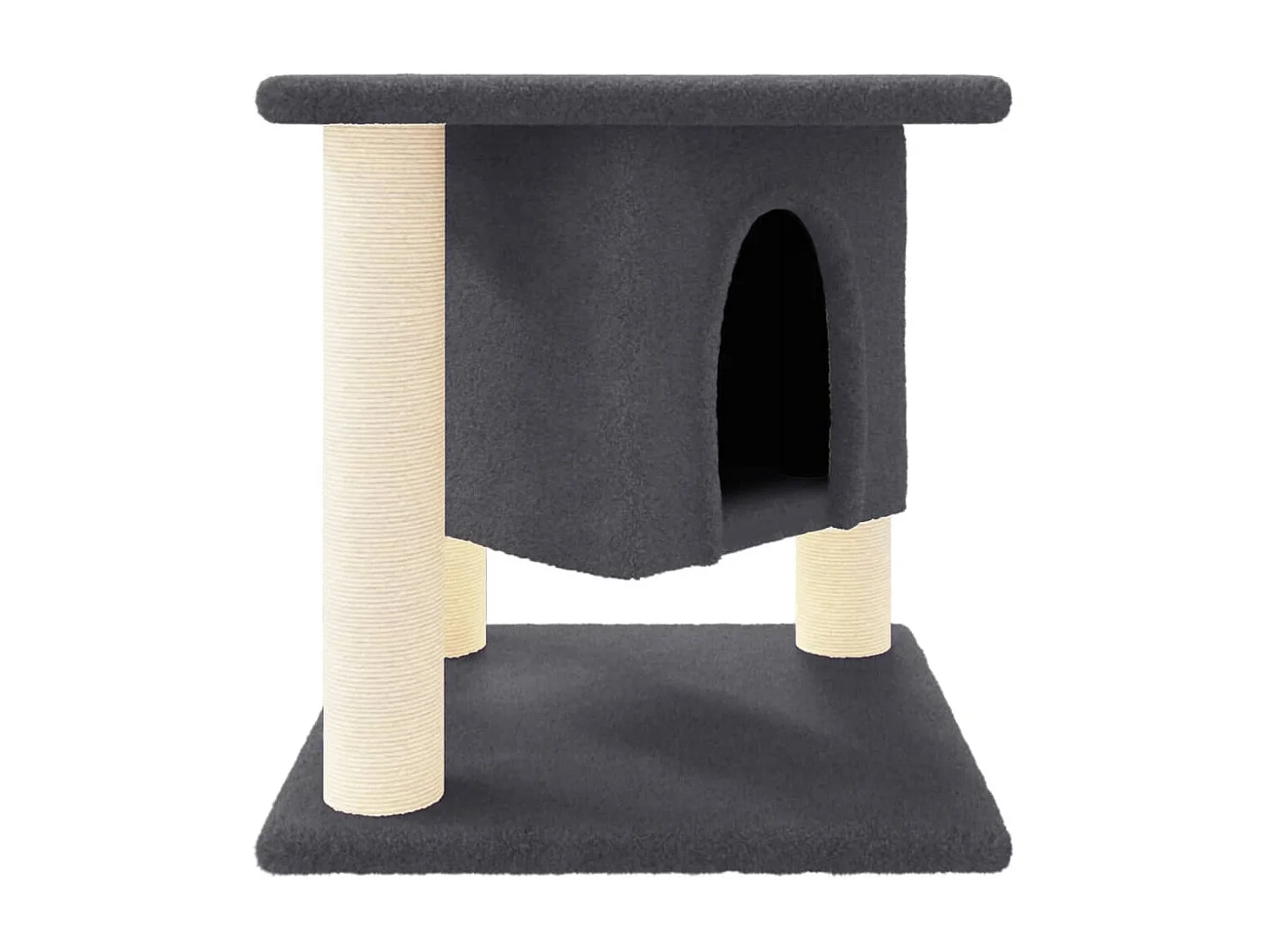 Árvore p/ gatos c/ postes arranhadores sisal 37 cm cinza-escuro