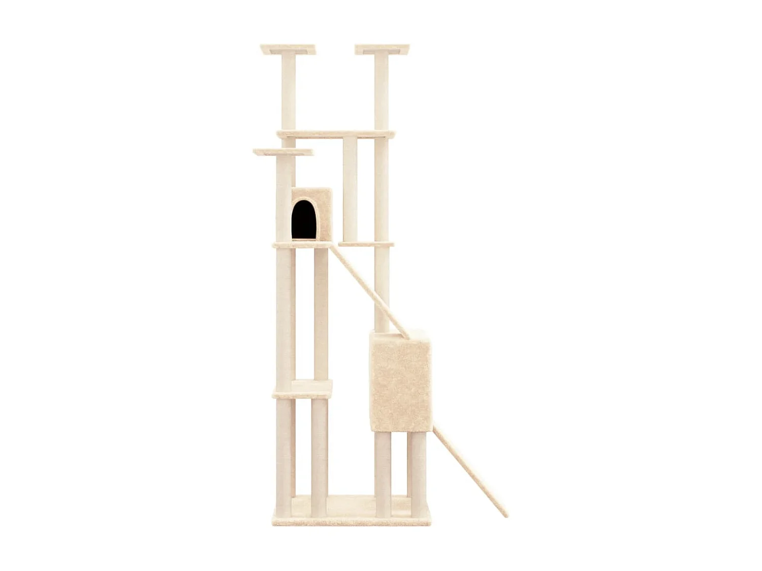 Árvore para gatos c/ postes arranhadores sisal 190 cm cor creme